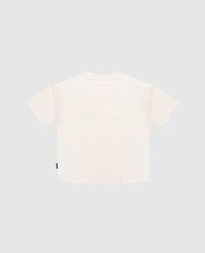 Palm Angels Дитяча бежева футболка з принтом PGAA001S26JER002