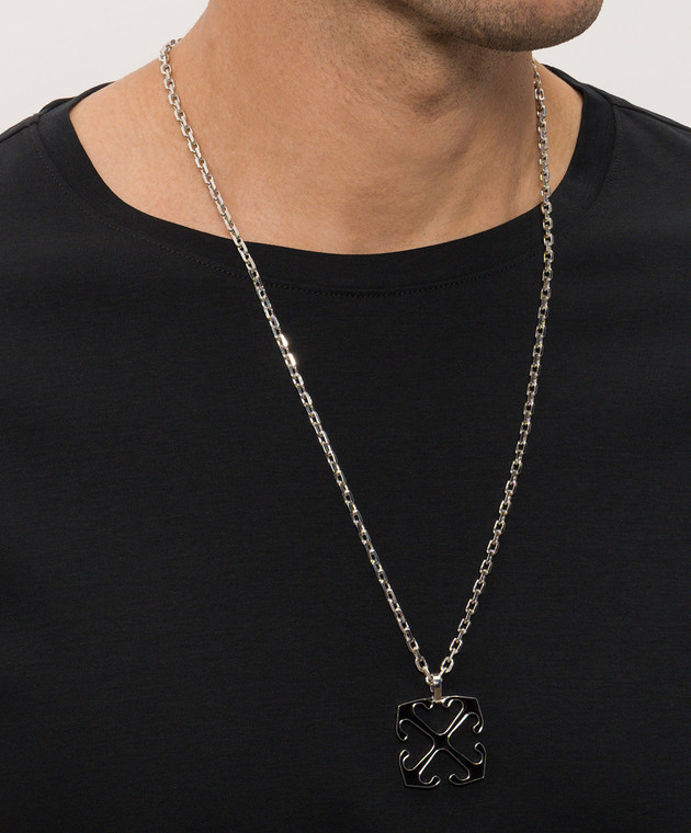 Off-White цепочка с эмблемой OMOB157C99MET001 изображение 2