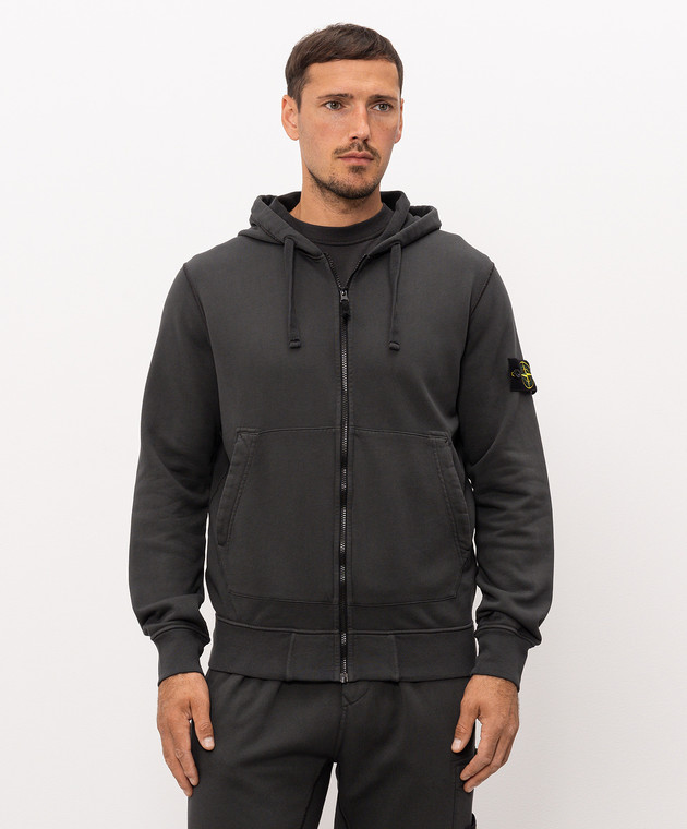 Stone Island Сіра спортивна куртка з патчем логотипа L2S156100061S0051 зображення 3