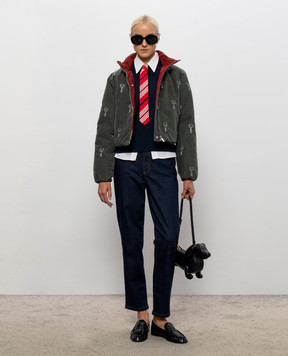 Thom Browne Голубая футболка с нашивкой логотипа FJS036A05398