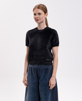 Alexander Wang Черный топ с нашивкой логотипа 1KC4261114