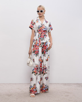 Dolce&Gabbana Біла блуза із шовку в принт F5S23TIS11I