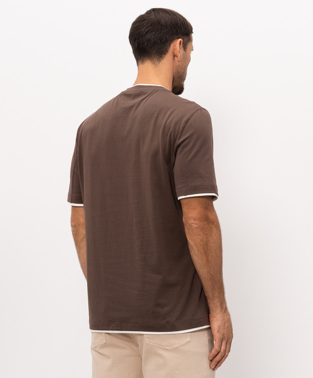 Brunello Cucinelli Коричнева футболка M0B137427 зображення 4