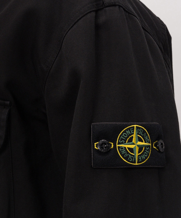 Stone Island Черная куртка в стиле рубашки с логотип патч L2S151200001S0404 изображение 5