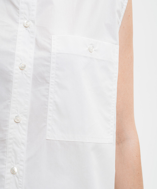 Solotre Белая рубашка без рукавов M1AB0063 изображение 5