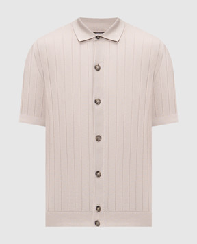 Peserico Бежева сорочка з шовком з короткими рукавами R59465F1809317