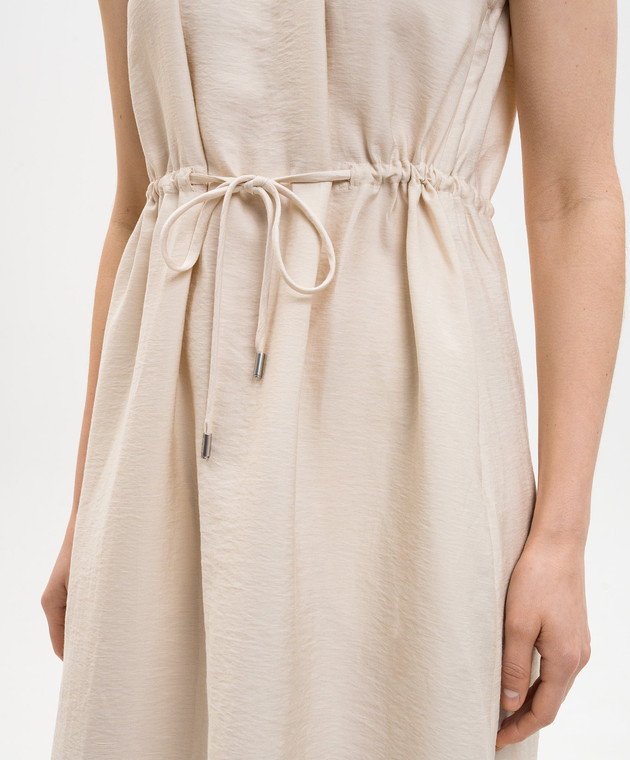 Peserico Бежева сукня міді з льоном S0223905435 зображення 4