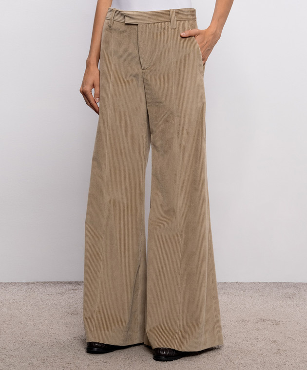 Brunello Cucinelli Бежевые вельветовые штаны MA180P9358 изображение 3