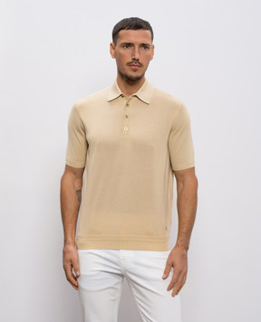 Stefano Ricci Жовте поло із шовку з монограмою логотипа K616215P14F26101