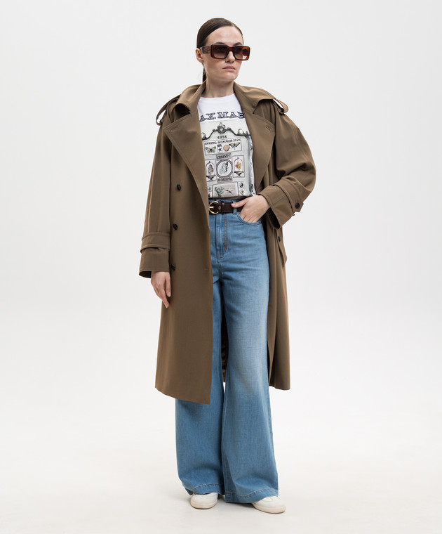 Max Mara Белая футболка SPADINO с принтом MXMSPADINO изображение 2