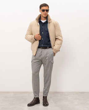 Brunello Cucinelli Синяя рубашка из шерсти MY6660721