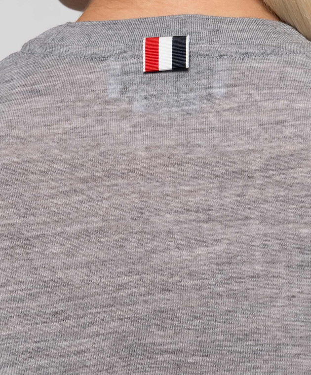 Thom Browne Сіра меланжева футболка з вовни FJS232AJ0301 зображення 5