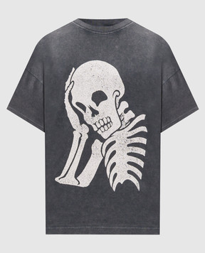 Palm Angels Серая футболка Skull PMAA10DS26JER007