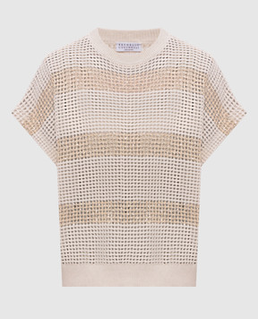 Brunello Cucinelli Жилет кольору айворі в смужку M58772820