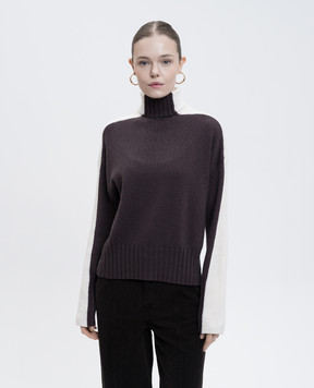 Twinset Коричневий светр з вовною з логотипом 252TF3023
