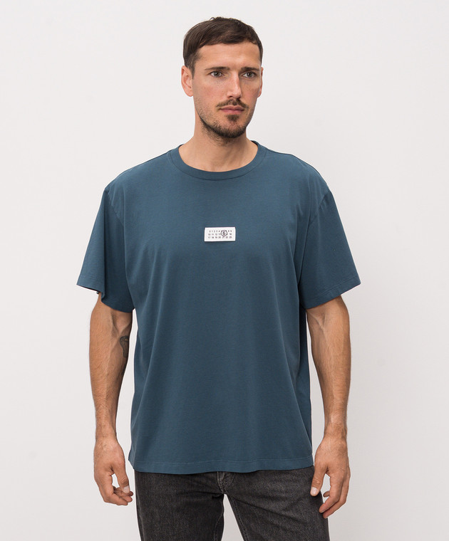 Maison Margiela MM6 Синя футболка з нашивкою SH0GC0071M20258 зображення 3