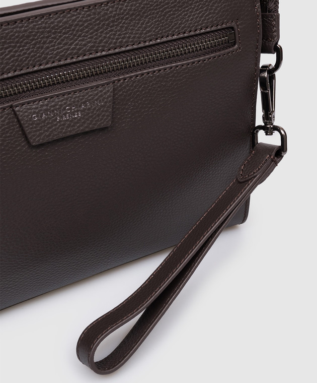 Gianni Chiarini Коричневый кожаный клатч BSUB20638GRNCRV изображение 4