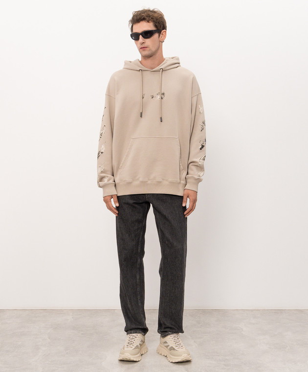 Off-White Бежевые худи Spices Arrow 44MBB085F26F004 изображение 2