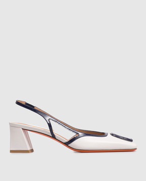 Santoni Білі шкіряні слінгбеки WDMN72096HA2NRTT