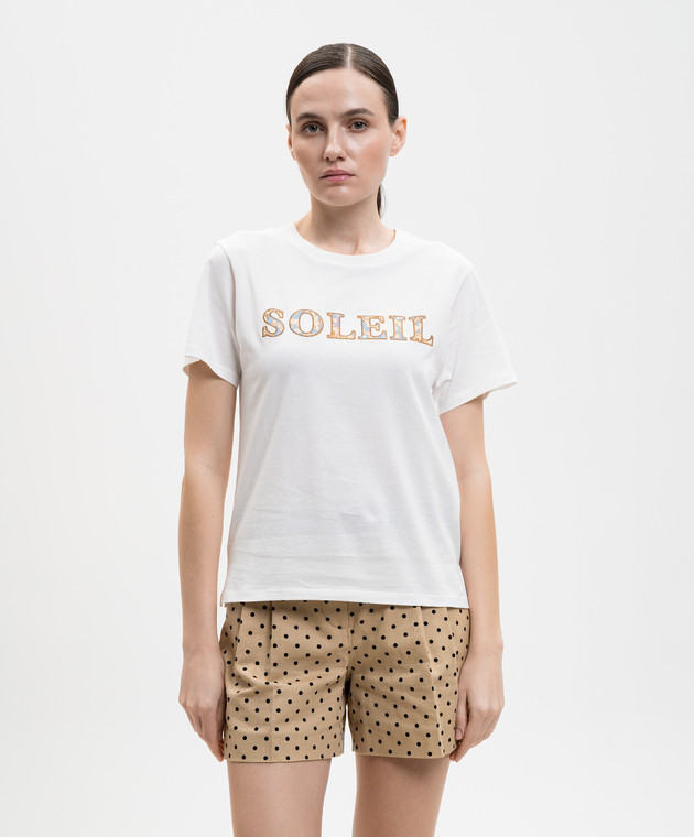 Max Mara Weekend Белая футболка BORA с нашивкой WKDBORA изображение 3