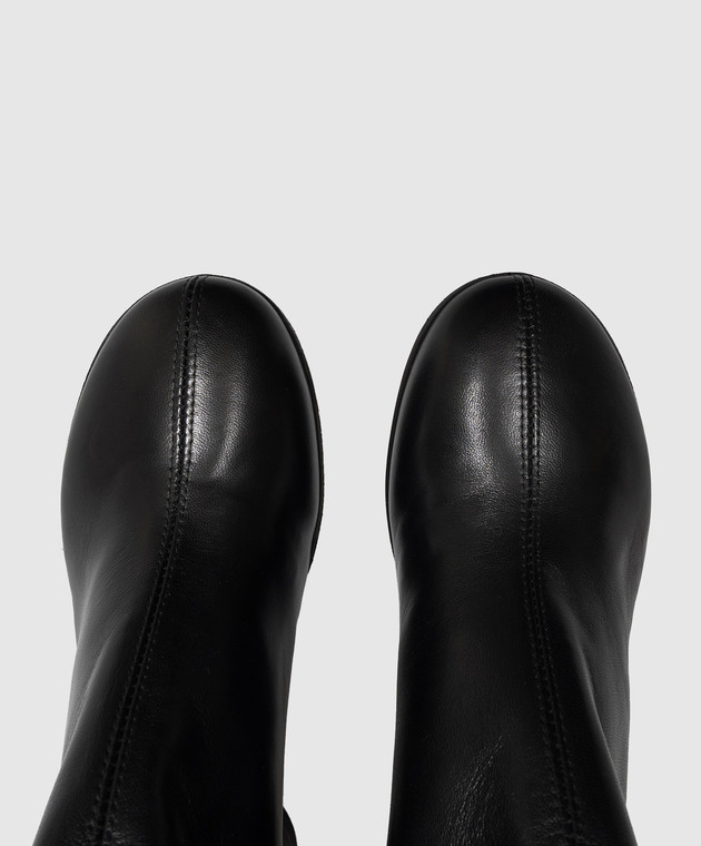 AGL Черные кожаные ботильоны CURVY CURVYBOOTIE изображение 4