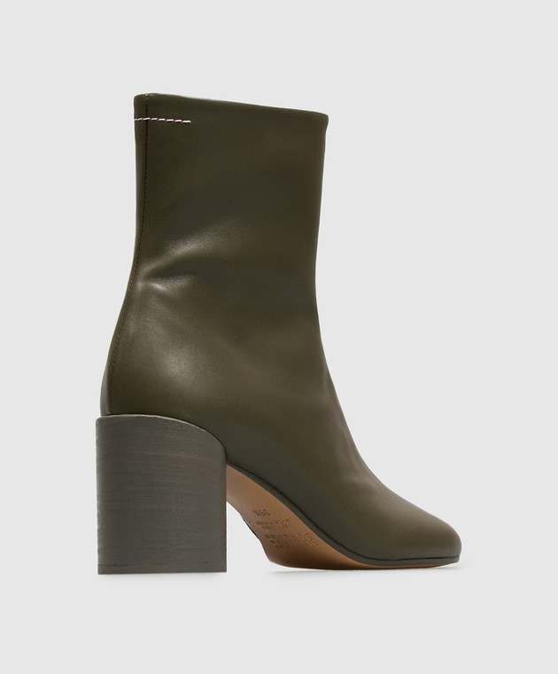 Maison Margiela MM6 Шкіряні ботильйони кольору хакі S59WU0235P3628 зображення 3