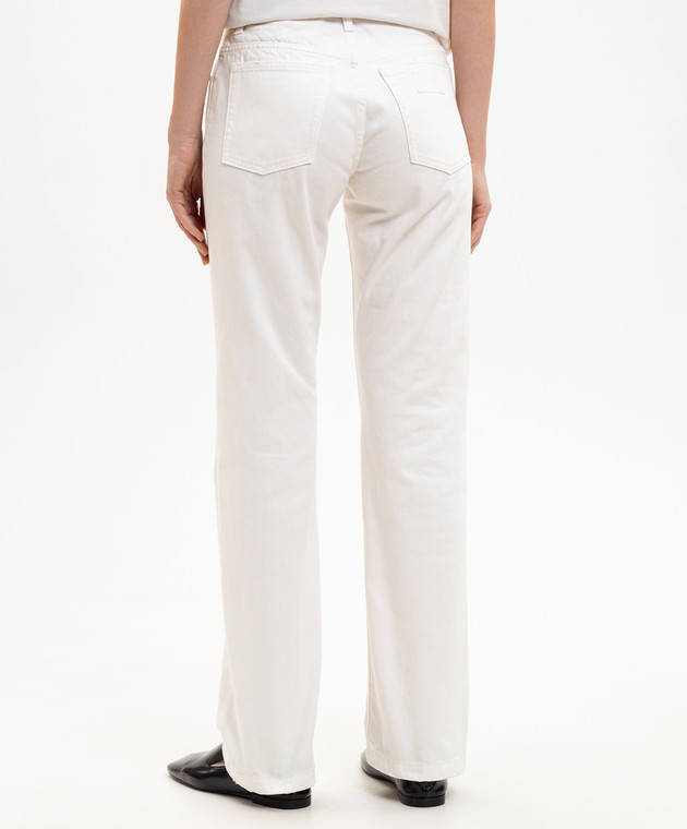 Maison Margiela MM6 Білі джинси з нашивкою логотипа S62LB0213M30071 зображення 4