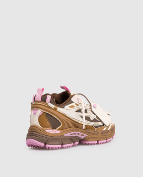 Off-White Коричневые комбинированные кроссовки Be Right Back с логотипом OWIA289F25FAB002