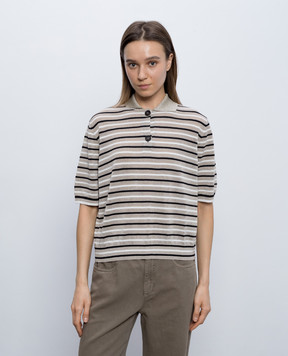 Brunello Cucinelli Бежеве поло з льоном M1T272305