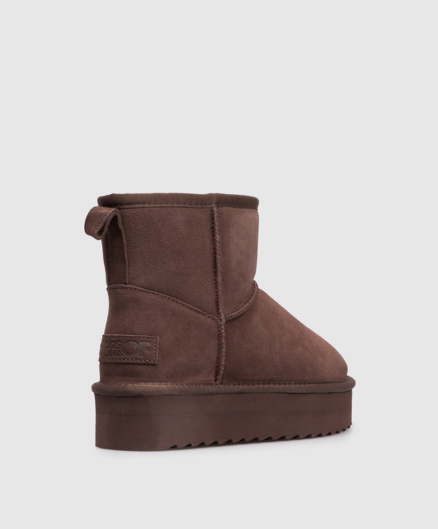 Colors of California Коричневые замшевые сапоги на меховой платформе с логотипом HCSHEARPLA1 изображение 3