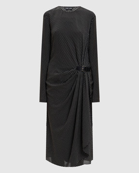 Tom Ford Чорна сукня із шовку в горох AB3644FAP253
