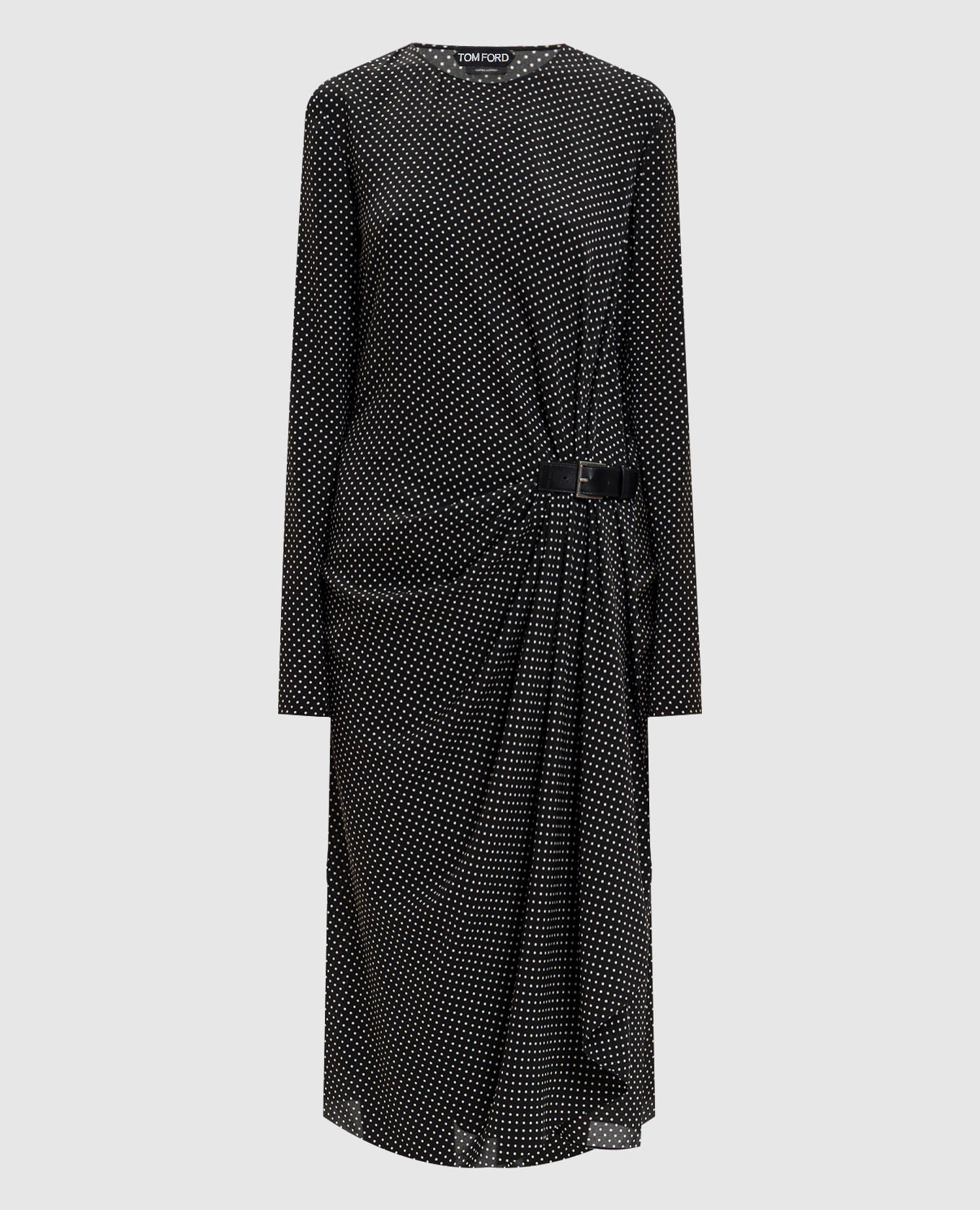 

Черное платье из шелка в горох, Черный, Повседневные платья