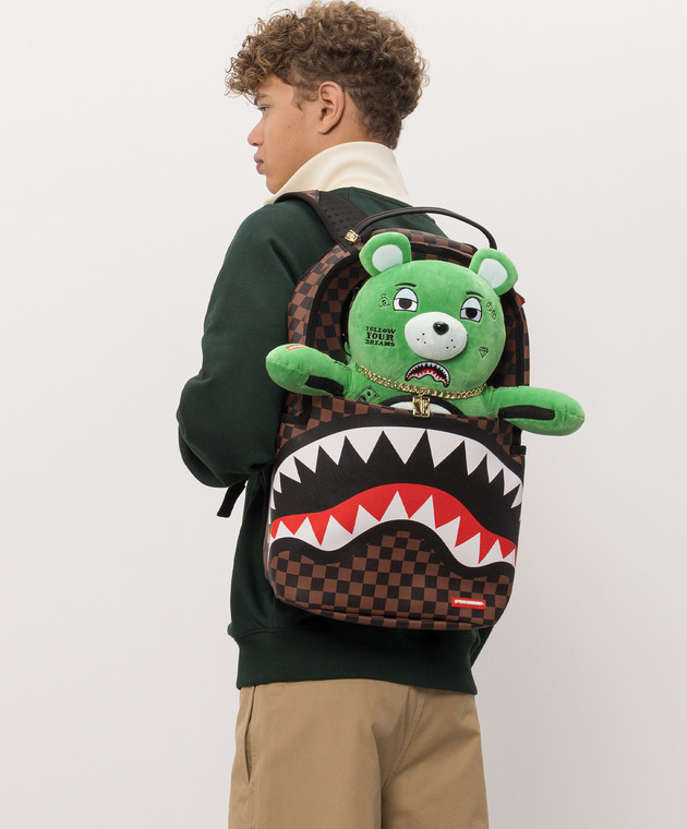 Sprayground Детский коричневый рюкзак YOUNG MONEY SHARKS IN PARIS 910B8856NSZ изображение 2