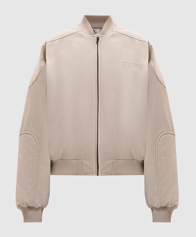 Maison Margiela MM6 Бежевий бомбер з вишивкою емблеми S52AM0369M36019
