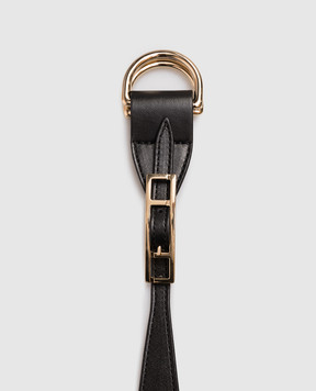 Fabiana Filippi Чорна шкіряна ручка для шарфа AAD276A933M072