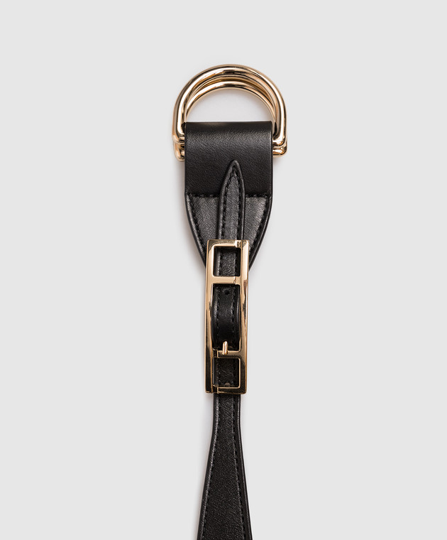 Fabiana Filippi Чорна шкіряна ручка для шарфа AAD276A933M072 зображення 2