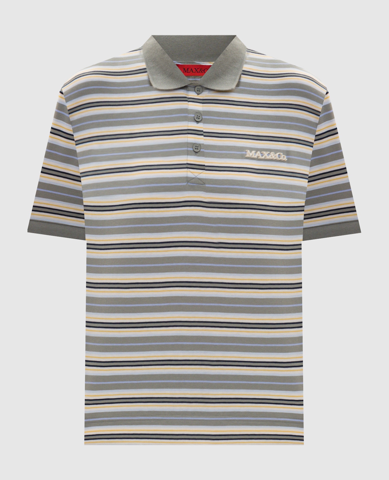 Поло цвета хаки MANDARE в полоску