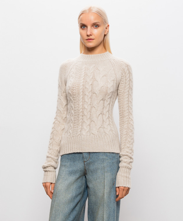 Ermanno Scervino Бежевий светр з кашеміру D495M734YUT зображення 3