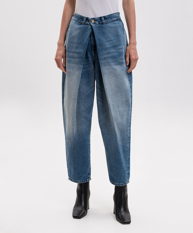 Balmain Сині джинси з ефектом потертості HF1MH060DG26 зображення 3