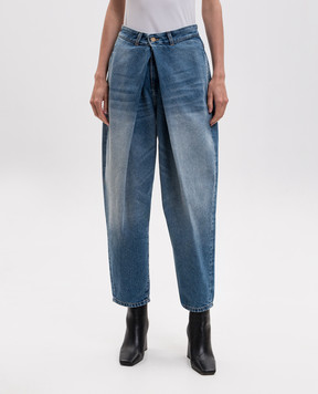 Balmain Сині джинси з ефектом потертості HF1MH060DG26