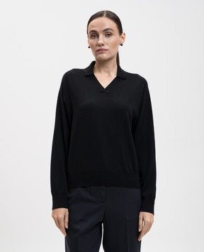 Peserico Черный пуловер из шерсти с воротником-поло S99426F1809770