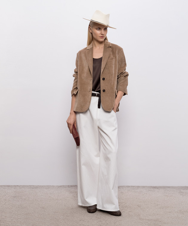 Brunello Cucinelli Коричневый топ из шелка MPC59E0600 изображение 2