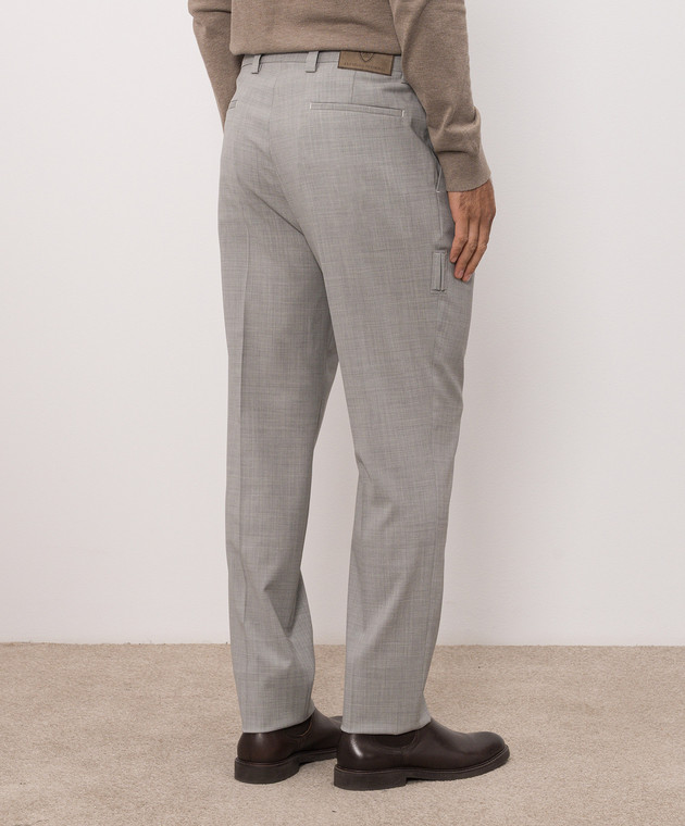 Brunello Cucinelli Серые брюки из шерсти MH2443030F изображение 4