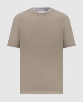 Brunello Cucinelli Футболка кольору хакі M0B137427