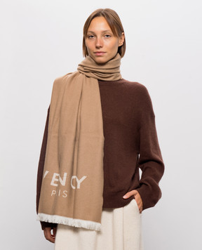 Givenchy Бежевый палантин из шерсти и кашемира 710010177001