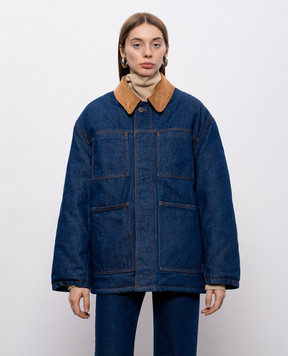 Ami Paris Синяя утепленная джинсовая куртка UJK834DE0104