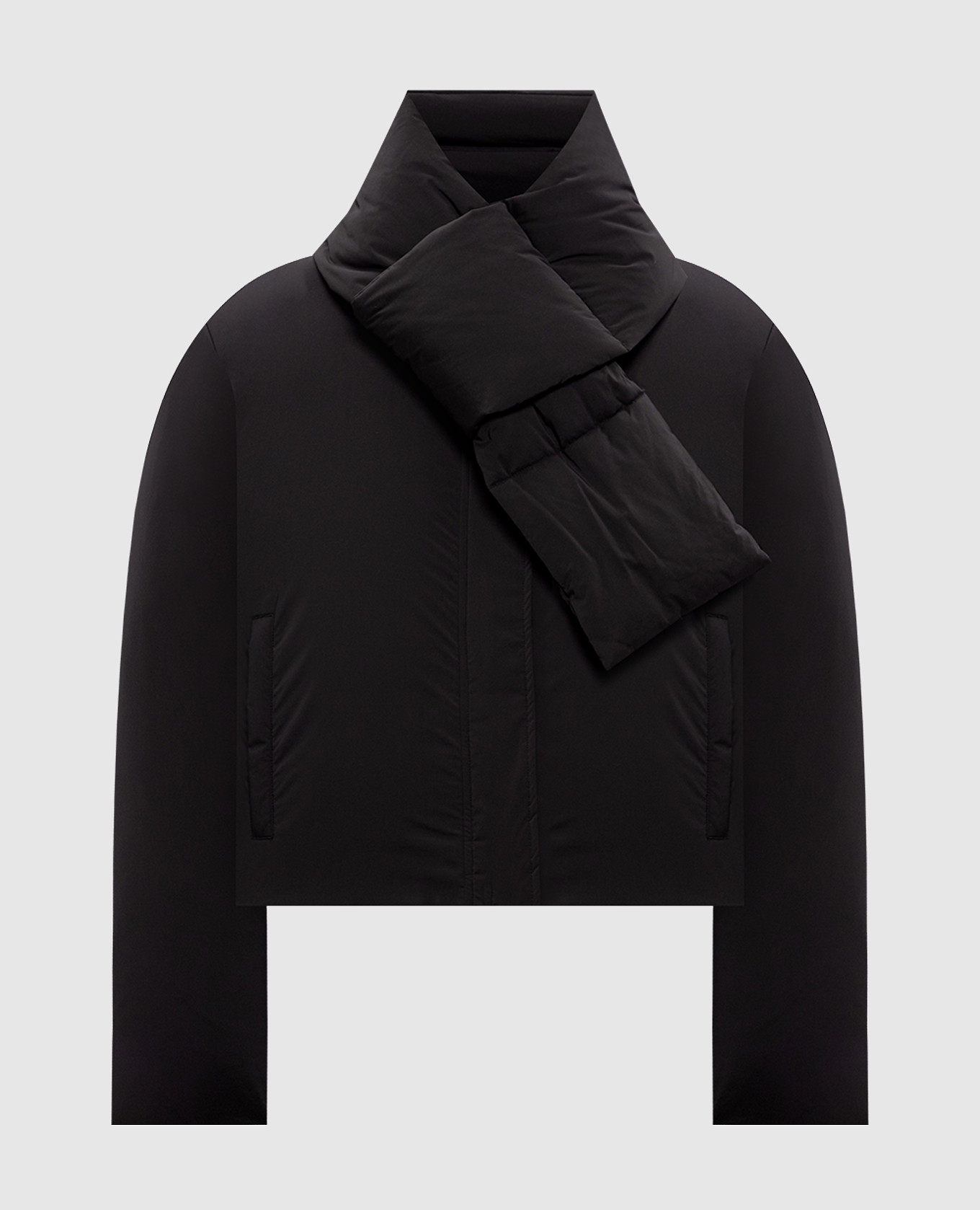 

Черный укороченный пуховик, Пуховики