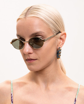 Saint Laurent Золотисті сонцезахисні окуляри 692 779851Y9902