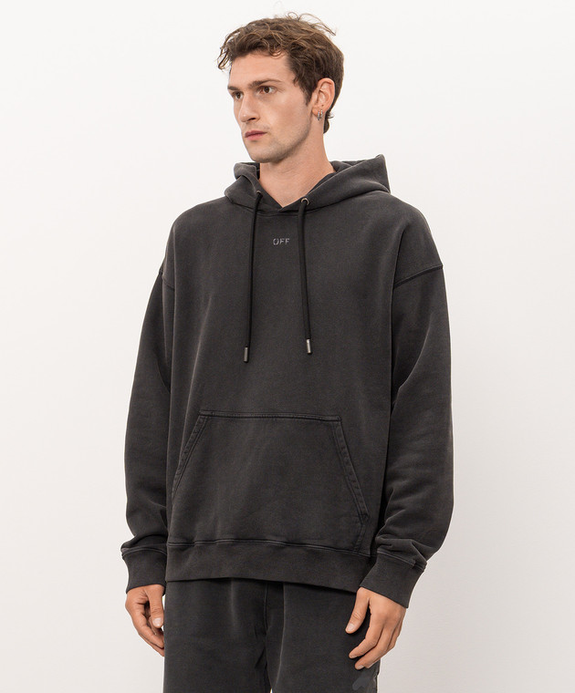 Off-White Серые худи Swimming Face 44MBB085F26F00A изображение 3
