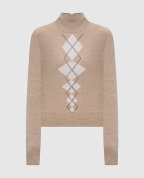 Ermanno Scervino Бежевый гольф из шерсти в узор D475M330FYJ